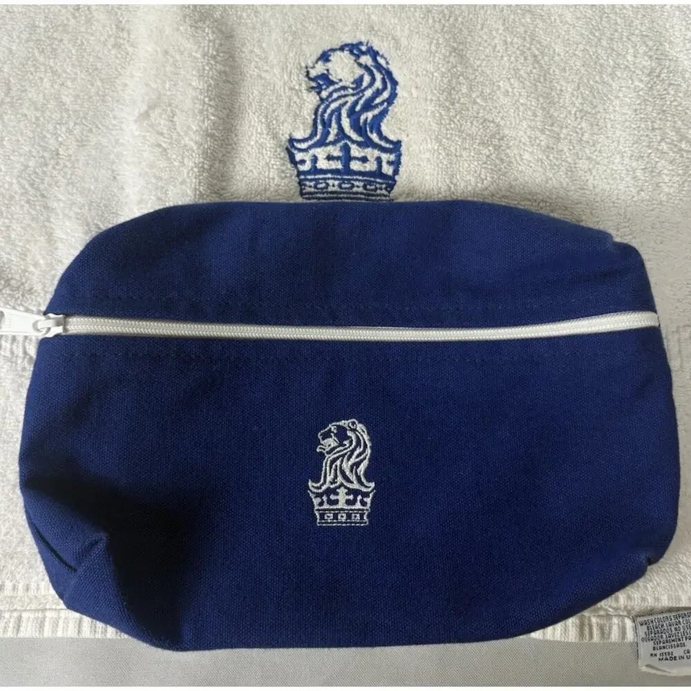 Vintage RITZ-CARLTON Bath Towel,sweat Shirt,blue Pouch